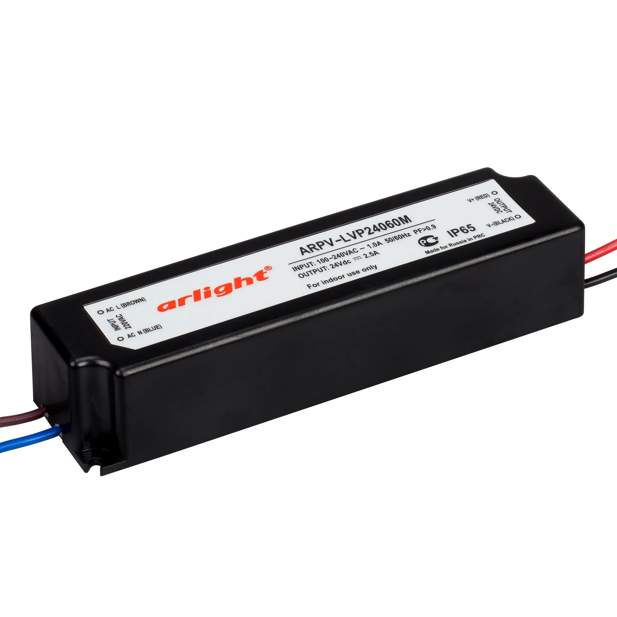 Блок питания ARPV-LVP24060M (24V, 2.5A, 60W, PFC) (Arlight, Пластик) - изображение товара