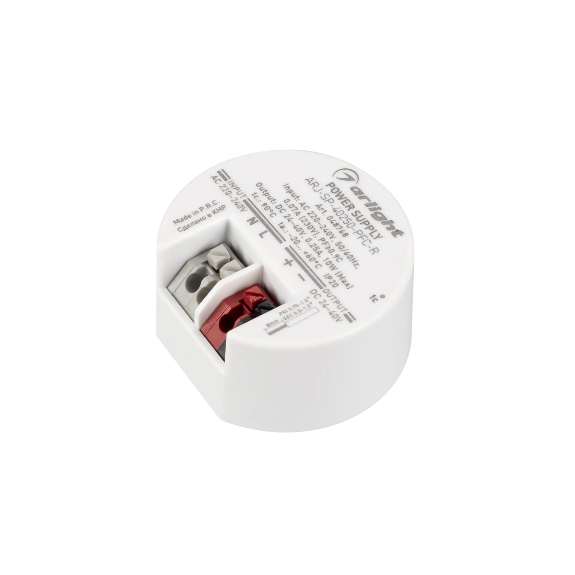 Блок питания ARJ-SP-40250-PFC-R (10W, 24-40V, 250mA) (Arlight, IP20 Пластик, 5 лет) - изображение товара