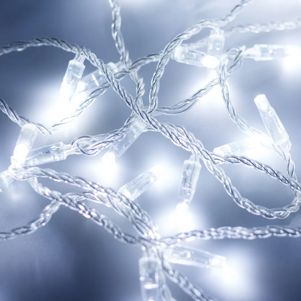 Светодиодная гирлянда ARD-STRING-CLASSIC-10000-CLEAR-100LED-FLASH WHITE (230V, 7W) (Ardecoled, IP65) - изображение товара